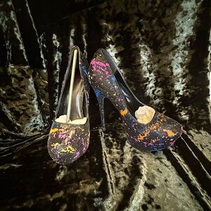 SHIEKH Neon Paint Stiletto Heels